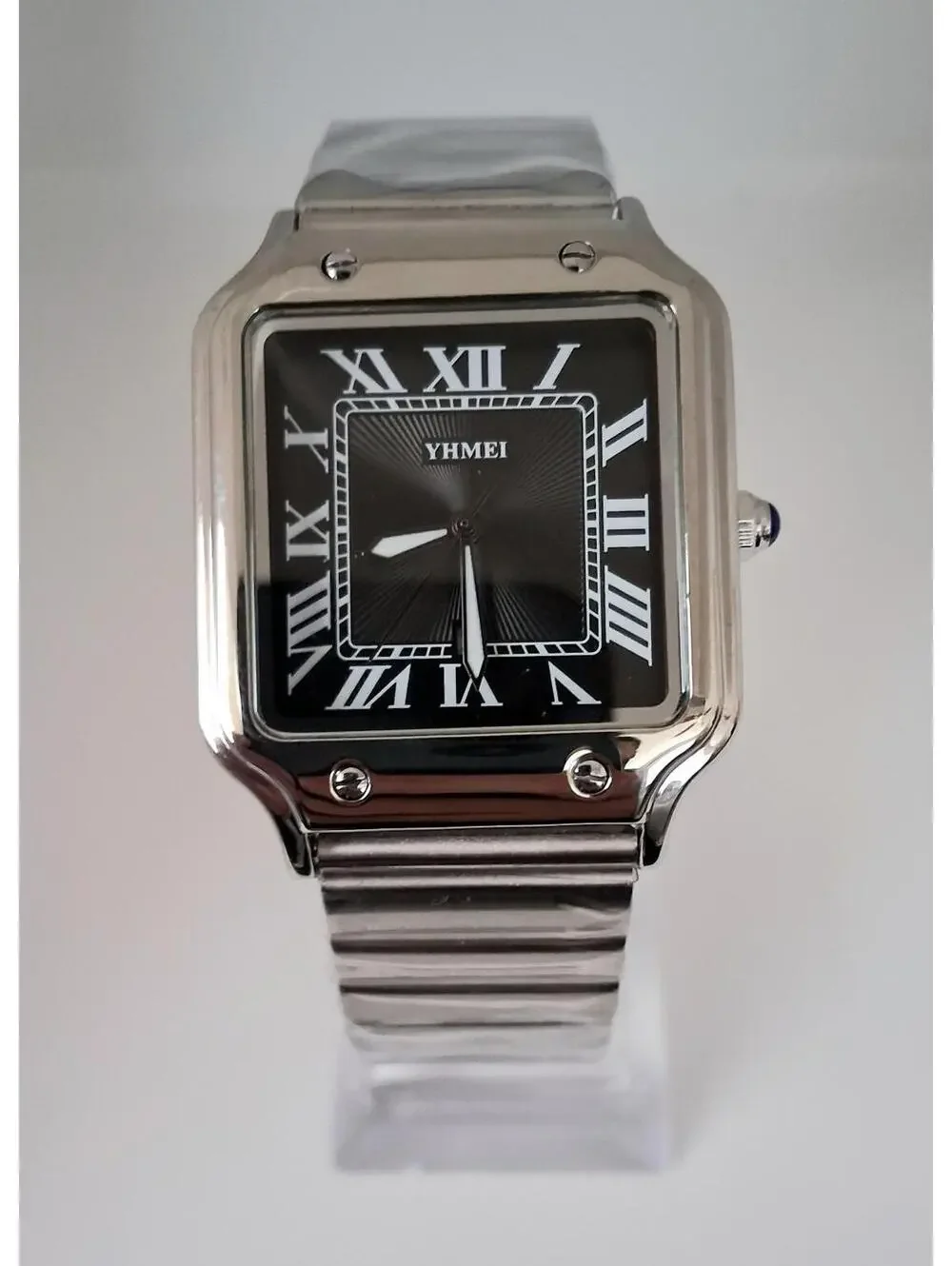 Men's Luxury Square Dial Stainless‎ Black Watch